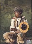 Winslow Homer Taking Sunflower to Teacher (mk44) USA oil painting reproduction